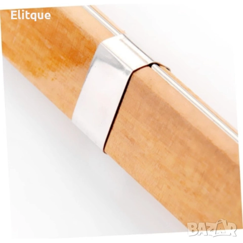 Гевгир за паста тип мрежест кош от неръждаема стомана с дървена дръжка 14см, снимка 3 - Други - 52901480