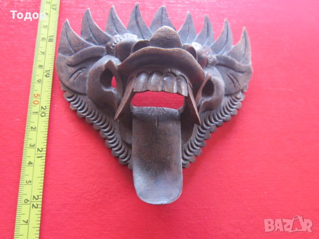 Дървена маска дявол демон , снимка 2 - Колекции - 29153464