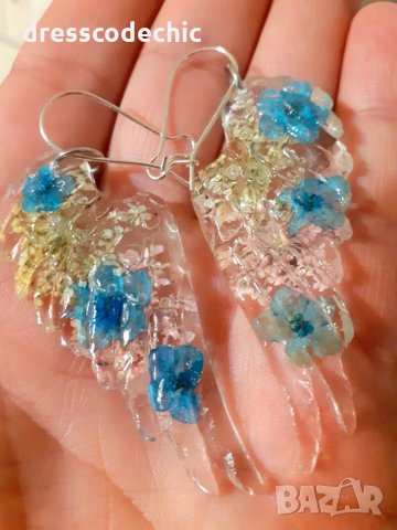 Обеци и колиета с Незабравки, снимка 12 - Бижутерийни комплекти - 35429064