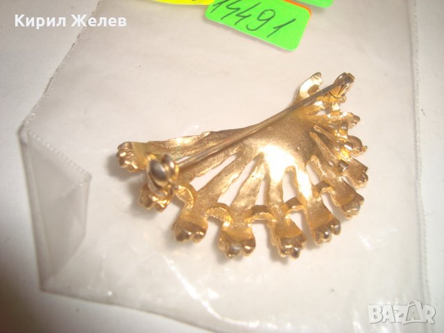 РЕТРО ПОЗЛАТЕНА БРОШКА с БОХЕМСКИ КРИСТАЛИ 14491, снимка 8 - Други - 30469052