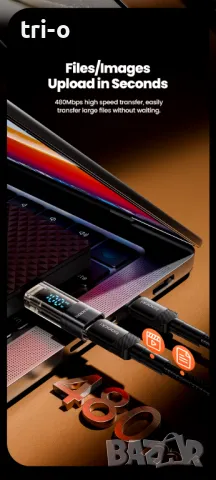 Toocki USB C към Type C адаптер 100 W цифров дисплей OTG за телефон, таблет, лаптоп, снимка 5 - USB кабели - 47814027