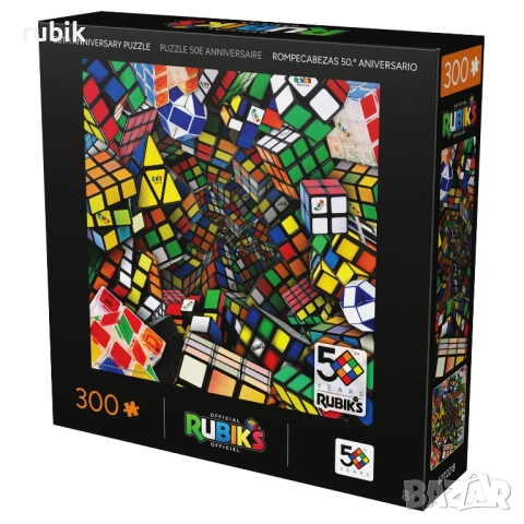 Настолен пъзел Rubik's Cube 50th Anniversary - All Puzzles (300 части), снимка 4 - Игри и пъзели - 51571974
