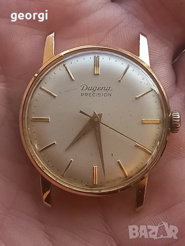 швейцарски позлатен часовник Dugena precision , снимка 1 - Мъжки - 44302055