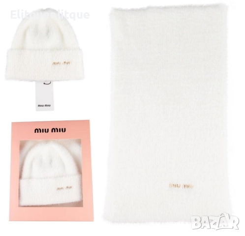 комплект пухена  шапка и шал в кутия ysl saint laurent celine moncler loewe, снимка 3 - Шапки - 52199820