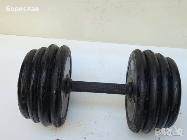 Дъмбел с гумирани тежести, снимка 4 - Фитнес уреди - 56466434