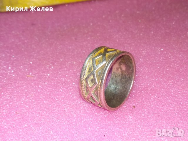 СТАР КРАСИВ СРЕБЪРЕН ПРЪСТЕН ОРНАМЕНТИРАН Тип ХАЛКА ОКСИДИРАНО СРЕБРО 925 МАЙСТОРСКА ИЗРАБОТКА 40612, снимка 4 - Пръстени - 44314751