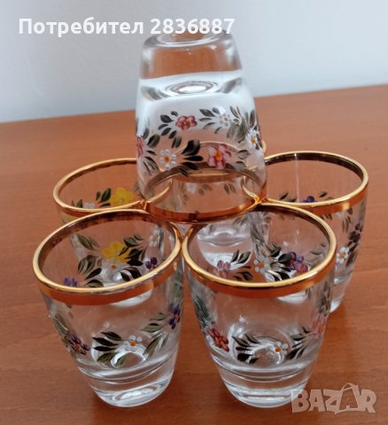 Красив сет  френски рисувани чашки/шотове, снимка 10 - Чаши - 40214354