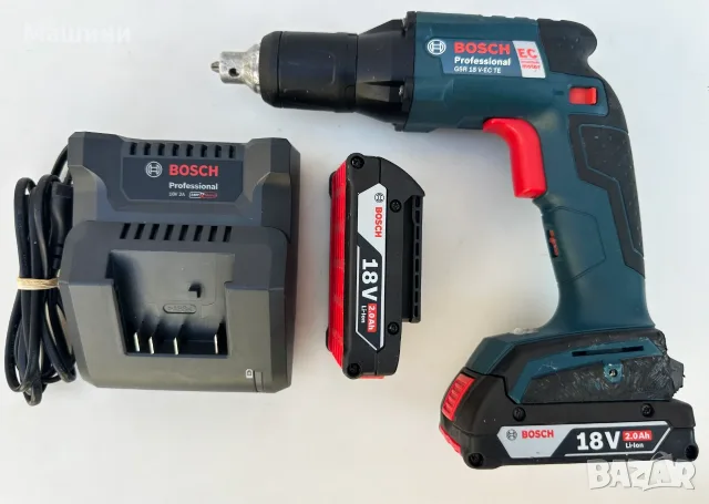BOSCH GSR 18V-EC TE - Безчетков винтоверт за гипсокартон като нов!