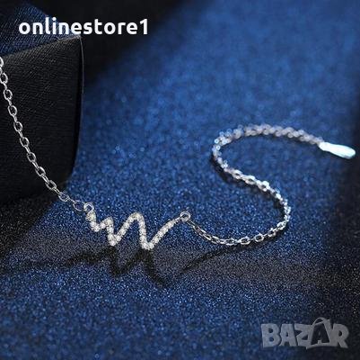 Сребърна гривна - Светкавица 925 печат сребро GR112, снимка 2 - Гривни - 29971379