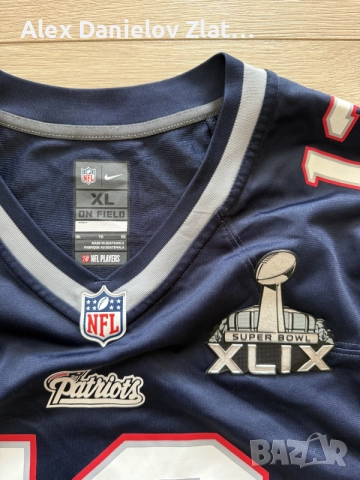 Колекционерски екип Nike NFL Tom Brady #12 Patriots Super Bowl XLIX, Размер XL, снимка 2 - Тениски - 55770846
