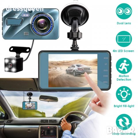 А10 Видеорегистратор за кола с камери за предно и задно виждане, снимка 9 - Аксесоари и консумативи - 38074801