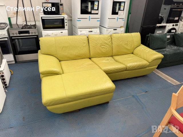 160411 ъглов холов КОЖЕН   диван 145/245 см -цена 357,92 лв или 183 евро бц - истинска естествена ко, снимка 2 - Дивани и мека мебел - 54217877