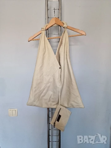 Страхотна дамска чанта естествена кожа, снимка 5 - Чанти - 50826086