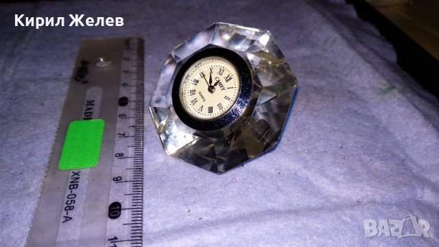ОСМОЪГЪЛЕН КВАРЦОВ НАСТОЛЕН МИНИ ЧАСОВНИК ФАСЕТИРАН КРИСТАЛ 34009, снимка 7 - Декорация за дома - 38893513