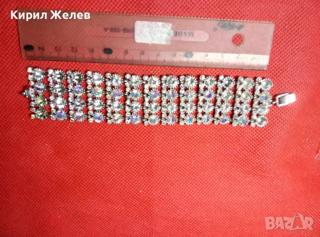 КРАСИВА ПОСРЕБРЕНА РЕТРО СТИЛ ГРИВНА с ИСКРЯЩИ ФАСЕТИРАНИ КРИСТАЛИ 47432, снимка 6 - Гривни - 47298470