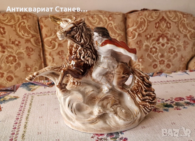 🔥 УНИКАЛНА ГОЛЯМА ПОРЦЕЛАНОВА СТАТУЕТКА – „ДАВИД САСУНСКИ“ 🔥, снимка 2 - Статуетки - 54174677