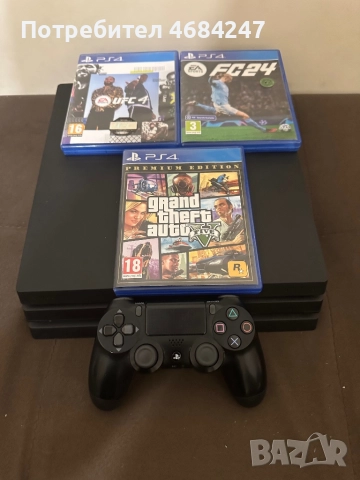 PS4 pro 1TB + 3 игри 