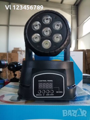 Диско прожектор 7 led mini moving head  лед  с въртяща се глава