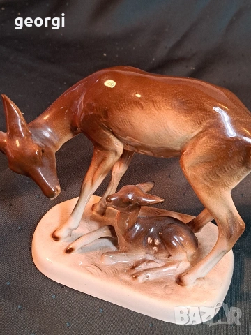 немска порцеланова фигурка сърна GDR , снимка 2 - Колекции - 54176703