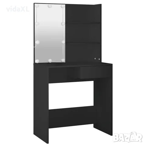 vidaXL Тоалетка с LED, черна, 74,5x40x141 см, снимка 6 - Тоалетки - 56147815