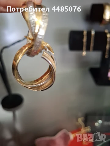 ДАМСКИ ЗЛАТНИ ОБЕЦИ ХАЛКИ 14К.  645ЛВ. , снимка 3 - Обеци - 50460161
