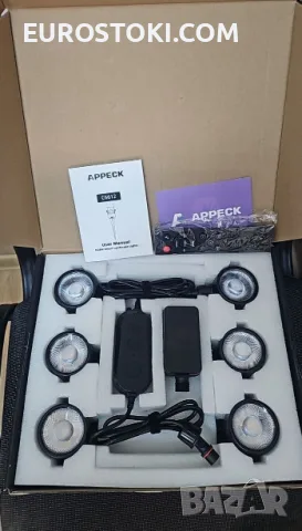 APPECK комплект градински прожектори, 6 броя, WiFi смарт градинско осветление със захранване, RGBW , снимка 8 - Прожектори - 56134186