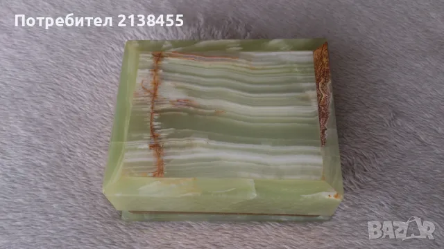 Стара масивна каменна кутия за бижута, изработена от зелен оникс, снимка 7 - Декорация за дома - 49598609