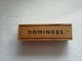 Старо домино в дървена кутия с капак, настолна игра, снимка 1
