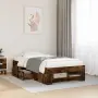 vidaXL Рамка за легло без матрак опушен дъб 90x190 см инженерно дърво, снимка 2