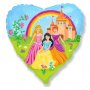 Принцеси със замък сърце балон фолио фолиев хелий или въздух парти рожден ден
