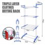 Сушилник простор за дрехи с три нива и опора за закачалки, снимка 2