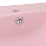 Луксозна мивка с отвор за кран розов мат 60x46 см керамика Код P1095, снимка 3