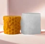 3D цилиндър пчелна пита килийки с пчеличка и цветя Силиконов молд форма за свещи гипс сапун смола , снимка 1