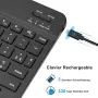 Ултра тънка безжична Bluetooth клавиатура Jademall, Презареждаема AZERTY подредба, снимка 6