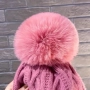 Нова зимна дамска шапка с помпон пух, три цвята, снимка 5