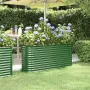 vidaXL Градинска повдигната леха поцинкована стомана зелена, снимка 2