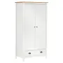 vidaXL Гардероб с 2 врати Hill бял 89x50x170 см борово дърво масив, снимка 1