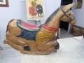 Голямо декоративно конче от МАСИВНО ДЪРВО (Ръчна дърворезба) – Vintage / Бохо акцент, снимка 3