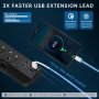 Удължителен кабел с USB слотове, 2 изхода, 4 USB(PD+QC3.0) – 3 м, снимка 2