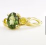 Дизайнерски женски златен пръстен със сапфир и диаманти, снимка 5