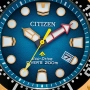 Citizen Promaster Diver 200m Watch BN0162-02X Eco-Drive Turquoise Blue & Gold, снимка 1