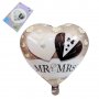 Балон сърце "MR. & MRS" /фолио/, снимка 1 - Декорация за дома - 34204193
