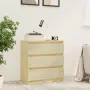 vidaXL Нощно шкафче, 60x36x64 см, бор масив, снимка 2