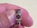  стар сребърен пръстен с животинче и камъни - красота за твоята ръка, снимка 4