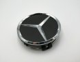 капачки за джанти за мерцедес Mercedes 75мм черни гланц хром 4 броя, снимка 4