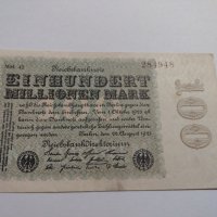 Райх банкнота - Германия - 100 Милиона марки / 1923 година - 17946, снимка 1 - Нумизматика и бонистика - 31034572