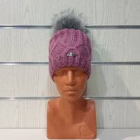 Нова зимна розова дамска шапка СилвърСтар с подплата плюш, снимка 7 - Шапки - 35510023