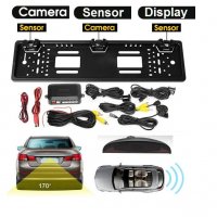Рамка с камера 4 LED с сензори+дисплей за паркиране за регист. номер, снимка 1 - Аксесоари и консумативи - 39510135