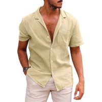  Мъжка лятна риза с къс ръкав, 8цвята - 023, снимка 7 - Ризи - 40003958
