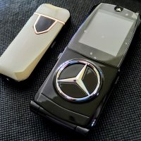 Телефон Mercedes, Луксозен метален, телефон с капаче, Мерцедес, Тип Nokia, GSM, мобилен телефон, снимка 1 - Други - 39380953